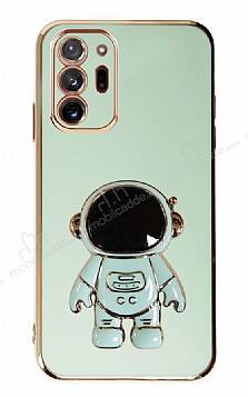 Eiroo Astronot Samsung Galaxy Note 20 Ultra Standlı Yeşil Silikon Kılıf - 1