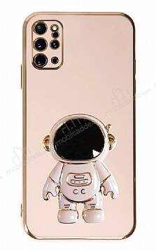 Eiroo Astronot Samsung Galaxy S20 Plus Standlı Pembe Silikon Kılıf - 1