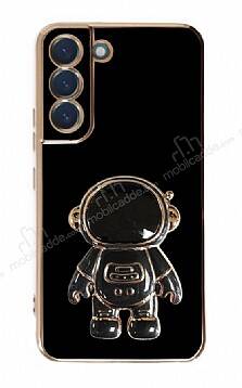 Eiroo Astronot Samsung Galaxy S22 5G Standlı Siyah Silikon Kılıf - 1