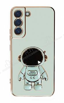 Eiroo Astronot Samsung Galaxy S22 5G Standlı Yeşil Silikon Kılıf - 1