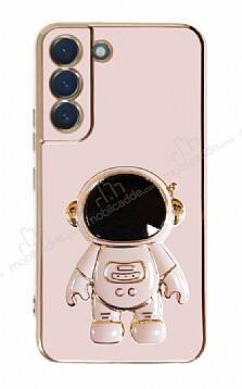 Eiroo Astronot Samsung Galaxy S22 Plus 5G Standlı Pembe Silikon Kılıf - 1