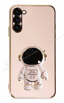 Eiroo Astronot Samsung Galaxy S23 Plus Standlı Pembe Silikon Kılıf - 1