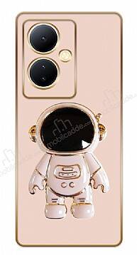 Eiroo Astronot Vivo V29 Lite Standlı Kamera Korumalı Pembe Silikon Kılıf - 1