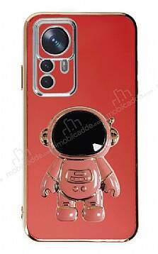 Eiroo Astronot Xiaomi 12T Pro Standlı Kırmızı Silikon Kılıf - 1