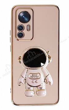 Eiroo Astronot Xiaomi 12T Pro Standlı Pembe Silikon Kılıf - 1