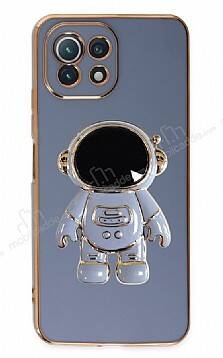 Eiroo Astronot Xiaomi Mi 11 Lite 5G Standlı Mavi Silikon Kılıf - 1