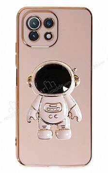 Eiroo Astronot Xiaomi Mi 11 Lite 5G Standlı Pembe Silikon Kılıf - 1