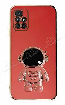 Eiroo Astronot Xiaomi Redmi 10 2022 Standlı Kırmızı Silikon Kılıf - 1