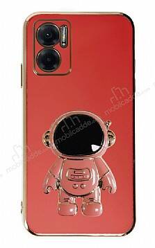 Eiroo Astronot Xiaomi Redmi 10 5G Standlı Kırmızı Silikon Kılıf - 1