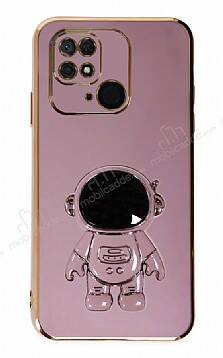 Eiroo Astronot Xiaomi Redmi 10C Standlı Mor Silikon Kılıf - 1