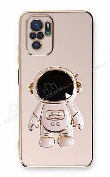 Eiroo Astronot Xiaomi Redmi Note 10 Standlı Pembe Silikon Kılıf - 1