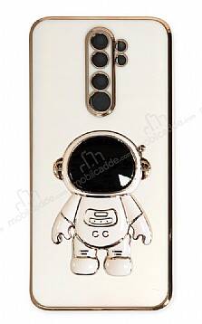 Eiroo Astronot Xiaomi Redmi Note 8 Pro Standlı Beyaz Silikon Kılıf - 1