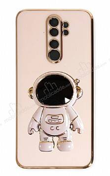 Eiroo Astronot Xiaomi Redmi Note 8 Pro Standlı Pembe Silikon Kılıf - 1