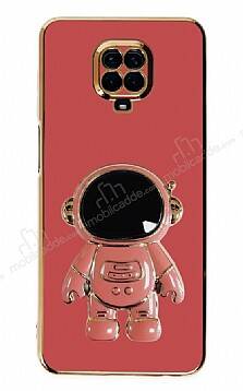 Eiroo Astronot Xiaomi Redmi Note 9 Pro Max Standlı Kırmızı Silikon Kılıf - 1