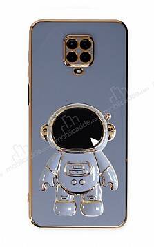 Eiroo Astronot Xiaomi Redmi Note 9 Pro Max Standlı Mavi Silikon Kılıf - 1