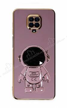 Eiroo Astronot Xiaomi Redmi Note 9 Pro Max Standlı Mor Silikon Kılıf - 1