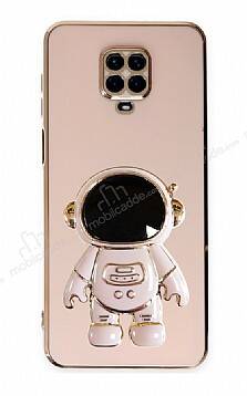 Eiroo Astronot Xiaomi Redmi Note 9 Pro Max Standlı Pembe Silikon Kılıf - 1