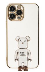 Eiroo Baby Bear iPhone 15 Pro Max Standlı Kamera Korumalı Silikon Kılıf - 1