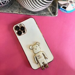 Eiroo Baby Bear iPhone 15 Pro Max Standlı Kamera Korumalı Silikon Kılıf - 2