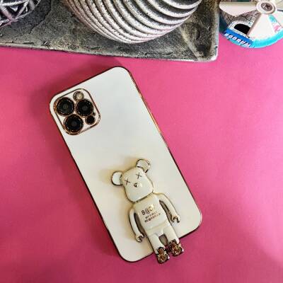 Eiroo Baby Bear iPhone 15 Pro Max Standlı Kamera Korumalı Silikon Kılıf - 2