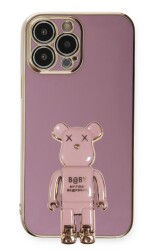 Eiroo Baby Bear iPhone 15 Pro Max Standlı Kamera Korumalı Silikon Kılıf - 7