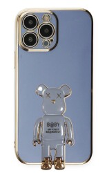 Eiroo Baby Bear iPhone 15 Pro Max Standlı Kamera Korumalı Silikon Kılıf - 10