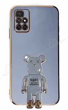 Eiroo Baby Bear Xiaomi Redmi 10 Standlı Mavi Silikon Kılıf - 1