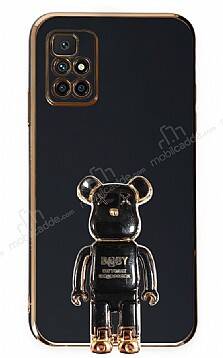 Eiroo Baby Bear Xiaomi Redmi 10 Standlı Siyah Silikon Kılıf - 1