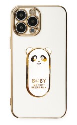 Eiroo Baby Panda iPhone 15 Pro Max Standlı Kamera Korumalı Silikon Kılıf - 4