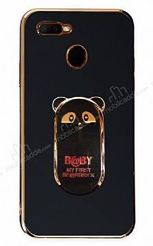 Eiroo Baby Panda Oppo A12 Standlı Siyah Silikon Kılıf - 1