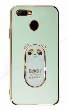 Eiroo Baby Panda Oppo A12 Standlı Yeşil Silikon Kılıf - 1