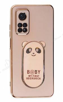 Eiroo Baby Panda Xiaomi Mi 10T 5G Standlı Pembe Silikon Kılıf - 1