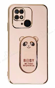 Eiroo Baby Panda Xiaomi Poco C40 Standlı Pembe Silikon Kılıf - 1