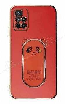 Eiroo Baby Panda Xiaomi Redmi 10 2022 Standlı Kırmızı Silikon Kılıf - 1