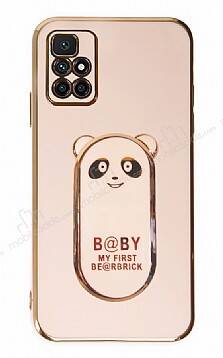 Eiroo Baby Panda Xiaomi Redmi 10 Standlı Pembe Silikon Kılıf - 1