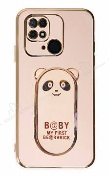 Eiroo Baby Panda Xiaomi Redmi 10C Standlı Pembe Silikon Kılıf - 1