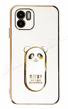 Eiroo Baby Panda Xiaomi Redmi A1 Standlı Beyaz Silikon Kılıf - 1