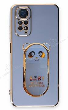 Eiroo Baby Panda Xiaomi Redmi Note 11S Standlı Mavi Silikon Kılıf - 1