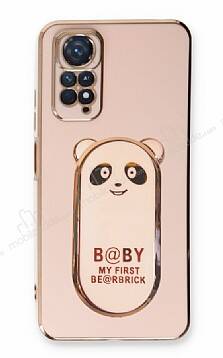 Eiroo Baby Panda Xiaomi Redmi Note 11S Standlı Pembe Silikon Kılıf - 1