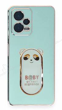 Eiroo Baby Panda Xiaomi Redmi Note 12 5G Standlı Yeşil Silikon Kılıf - 1