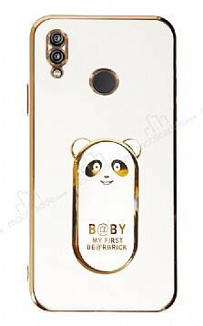 Eiroo Baby Panda Xiaomi Redmi Note 7 Standlı Beyaz Silikon Kılıf - 1