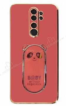 Eiroo Baby Panda Xiaomi Redmi Note 8 Pro Standlı Kırmızı Silikon Kılıf - 1