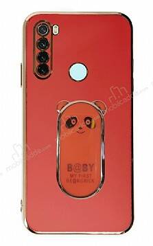 Eiroo Baby Panda Xiaomi Redmi Note 8 Standlı Kırmızı Silikon Kılıf - 1