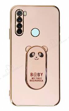 Eiroo Baby Panda Xiaomi Redmi Note 8 Standlı Pembe Silikon Kılıf - 1