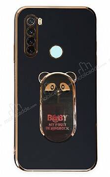 Eiroo Baby Panda Xiaomi Redmi Note 8 Standlı Siyah Silikon Kılıf - 1