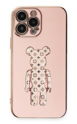 Eiroo Bearbrick iPhone 15 Pro Max Standlı Kamera Korumalı Silikon Kılıf - 7