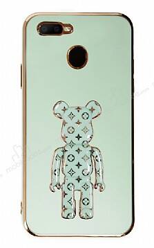 Eiroo Bearbrick Oppo A12 Standlı Yeşil Silikon Kılıf - 1