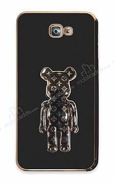 Eiroo Bearbrick Samsung Galaxy J7 Prime Standlı Siyah Silikon Kılıf - 1