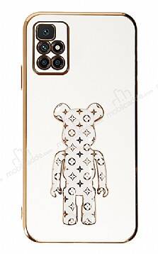 Eiroo Bearbrick Xiaomi Redmi 10 Standlı Beyaz Silikon Kılıf - 1