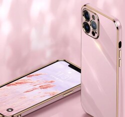 Eiroo Borderline iPhone 13 Kamera Korumalı Mor Silikon Kılıf - 4